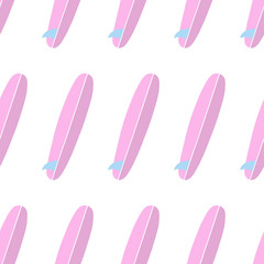 Surfboard minimal pattern - vector simple texture. Sport equipment. Background with summertime holidays symbols. Seamless pattern