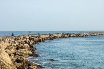 Fishing pier in Dakar, Senegal. West Africa.