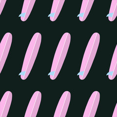 Surfboard minimal pattern - vector simple texture. Sport equipment. Background with summertime holidays symbols. Seamless pattern