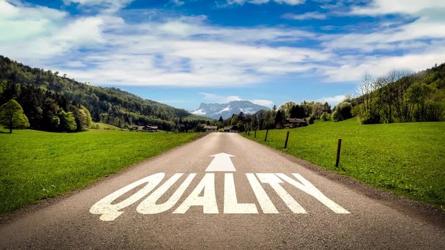 Street Sign the Way to Quality