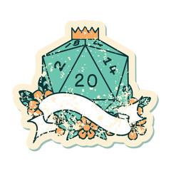 natural twenty D20 dice roll illustration