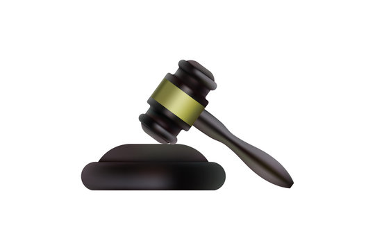 Judge wooden gavel.