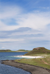 Coral Beaches Claigan Isle of Skye, Scotland with tropical water and white pristine beaches.