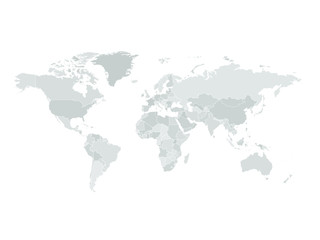 Fototapeta na wymiar High detailed world map in greys colors on white background. Perfect for backgrounds, backdrop, business concepts, presentation, charts and wallpapers.