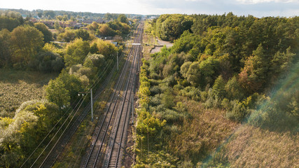 Aerial shot of the train rail