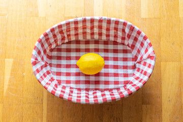 Lemon inside a basket