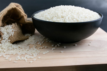Japanese rice. Rice used for sushi. Short Grain Sushi Koshihikari Rice.