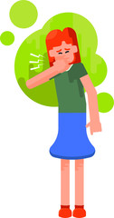 Illustration of symtomps, coughing