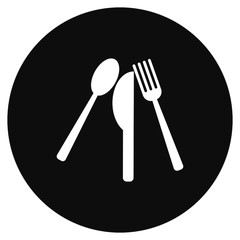 black and white logo spoon and fork