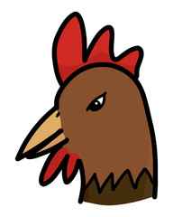 Chicken / cartoon vector and illustration, hand drawn style, isolated on white background.