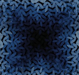 Fototapeta premium square frame of blue leaves on a dark background