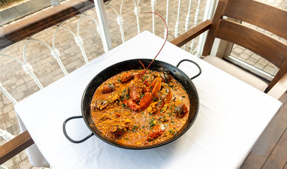 Arroz caldoso con bogavante - Rice with lobster