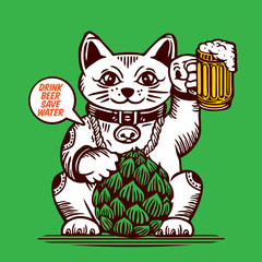 Lucky Fortune Cat Beer and Hops