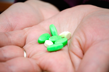 pills in hand