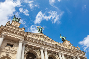 Fototapeta na wymiar Closeup of Lviv opera house