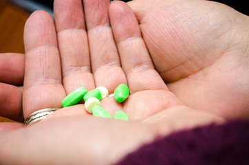 pills in hand