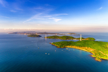 Royalty high quality free stock image aerial view of Thom island in Phu Quoc, Kien Giang, Vietnam