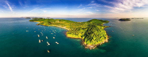 Royalty high quality free stock image aerial view of Thom island in Phu Quoc, Kien Giang, Vietnam