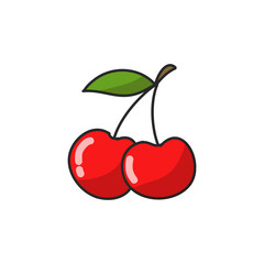 cherry doodle icon