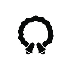 Christmas Icon Cute , New Year Beatiful Design template Emblem Isolated Illustration , Outline Sholid Background Wreath Style Black
