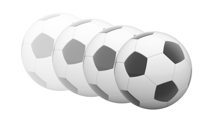 Soccerball in white background. 3D Illustration.