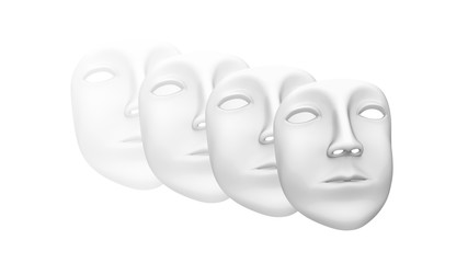 Mask in white background. 3D Illustration.