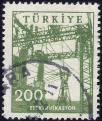 Postage stamps of the Republic of Turkey is offset printing Postal Telegraph and Telephone...