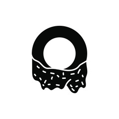 Donut icon design , template best logo illustration business graphic isolated , website food abstract symbol vector, outline solid background white
