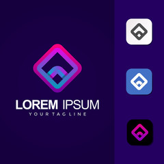 Box Arrow Logo Design Premium Vector