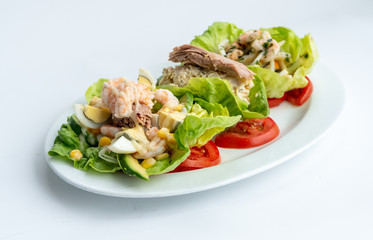 Seafood salad with Tuna, Eggs, Shrimps and octopus