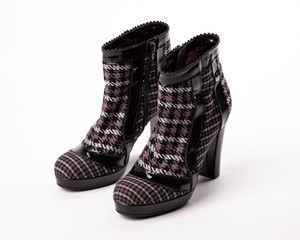 Stylish women's shoes on a white background.