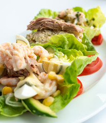Seafood salad with Tuna, Eggs, Shrimps and octopus