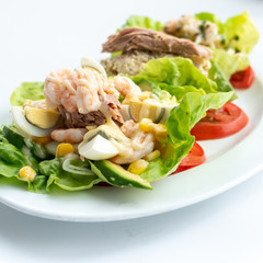 Seafood salad with Tuna, Eggs, Shrimps and octopus