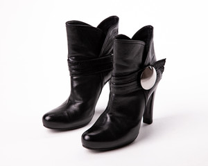 Stylish women's shoes on a white background.