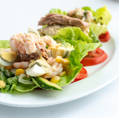 Seafood salad with Tuna, Eggs, Shrimps and octopus