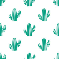 cactus seamless doodle pattern