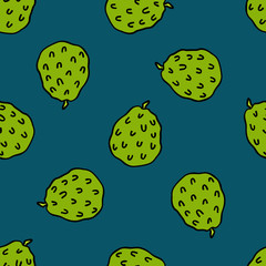 cherimoya seamless doodle pattern