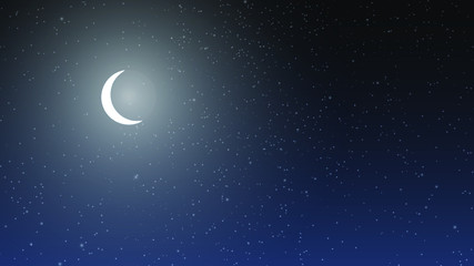 Obraz na płótnie Canvas Vector background night sky, moon and stars