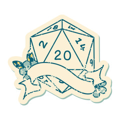 natural twenty D20 dice roll illustration