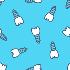 dental implant seamless doodle pattern