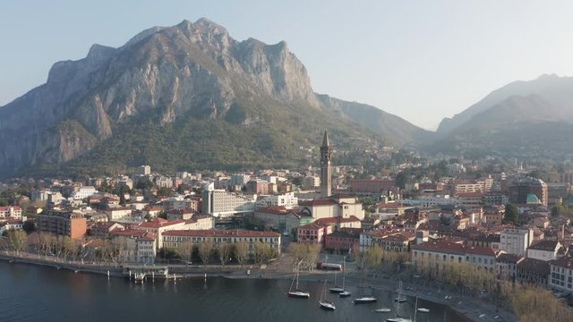 Lecco, on Lake Como, From a Drone