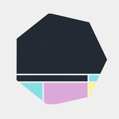 Mondrian style art colorful logo design illustration