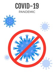 No coronavirus symbol, covid-19 pandemic related vector