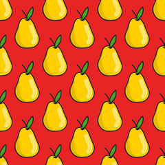 pear seamless doodle pattern