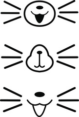 Funny cat faces with moustaches.