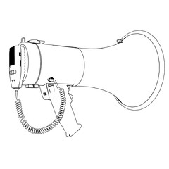 sketch of a megaphone on a white background vector with different views