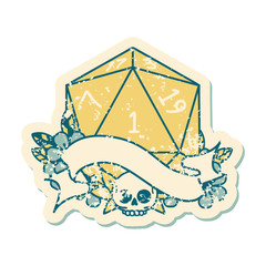 natural one d20 dice roll illustration