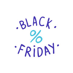 black friday lettering doodle icon