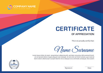 Certificate template clean modern pattern vector