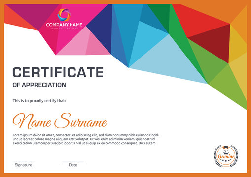 Creative certificate appreciation award certificate template